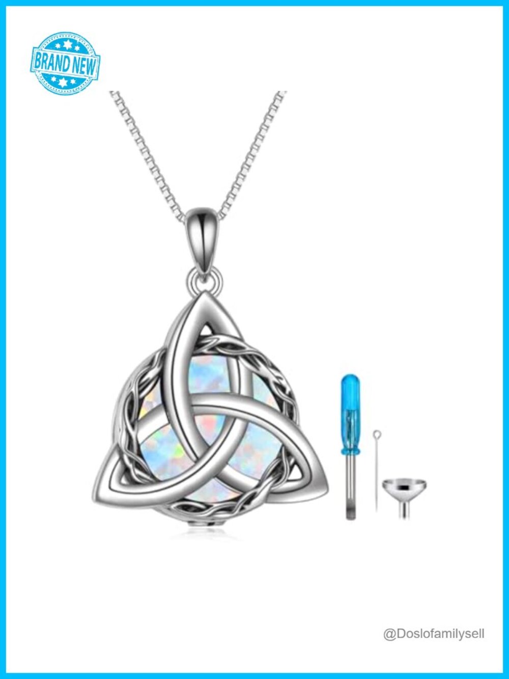 925 Sterling Silver Celtic Knot Urn Necklace for Ashes Cremation Memorial